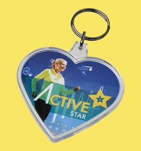 Charity heart keyring printed insert
