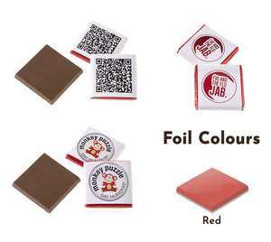 Red foil custom logo printed giveaway chocolate