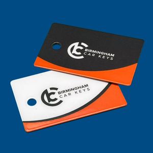 Custom logo printed car key tag keyring card
