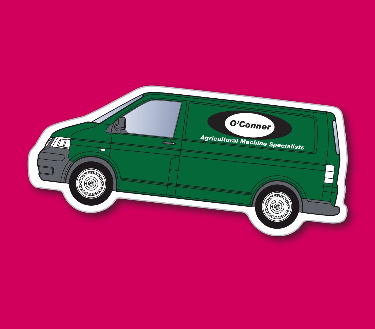 37 x 89mm Van Magnets customised magnet vw van design