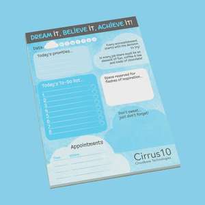 Small deskpad note pad with printed logo