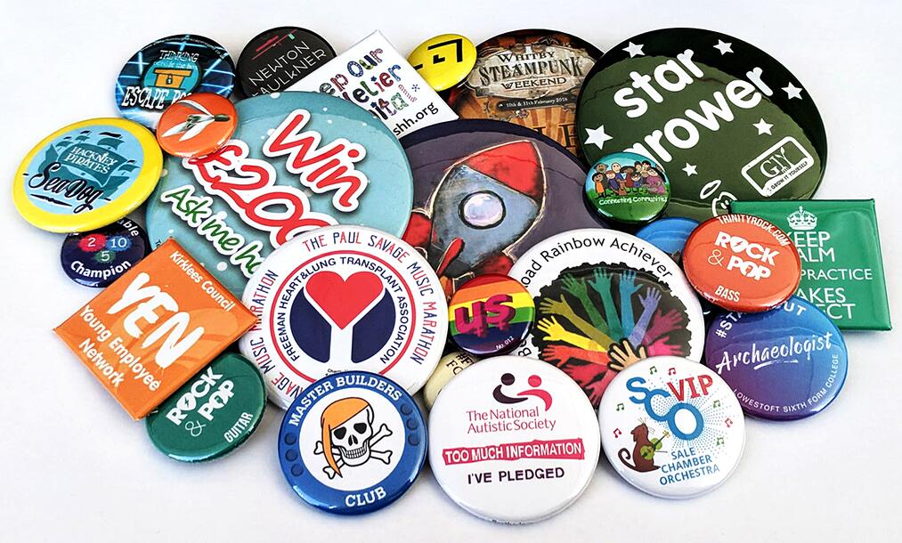 Cost effective logo printed button badges