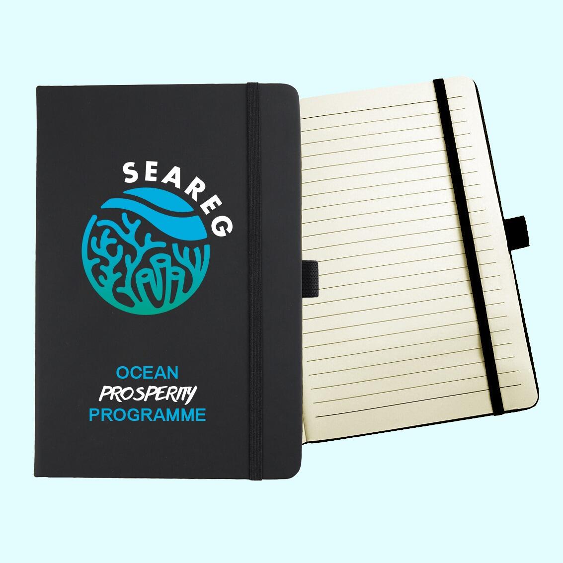 Black Soft touch matt finish notebooks printed full colour