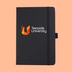 Black custom logo printed University Notebooks