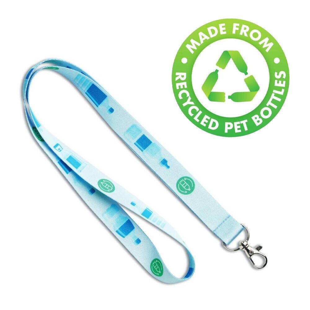 Recycled plastic lanyards RPET eco fabric