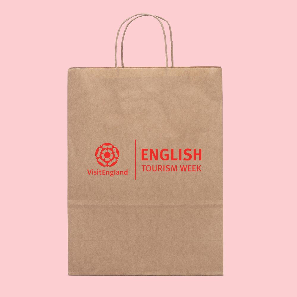 Single printed brown A5 kraft bag