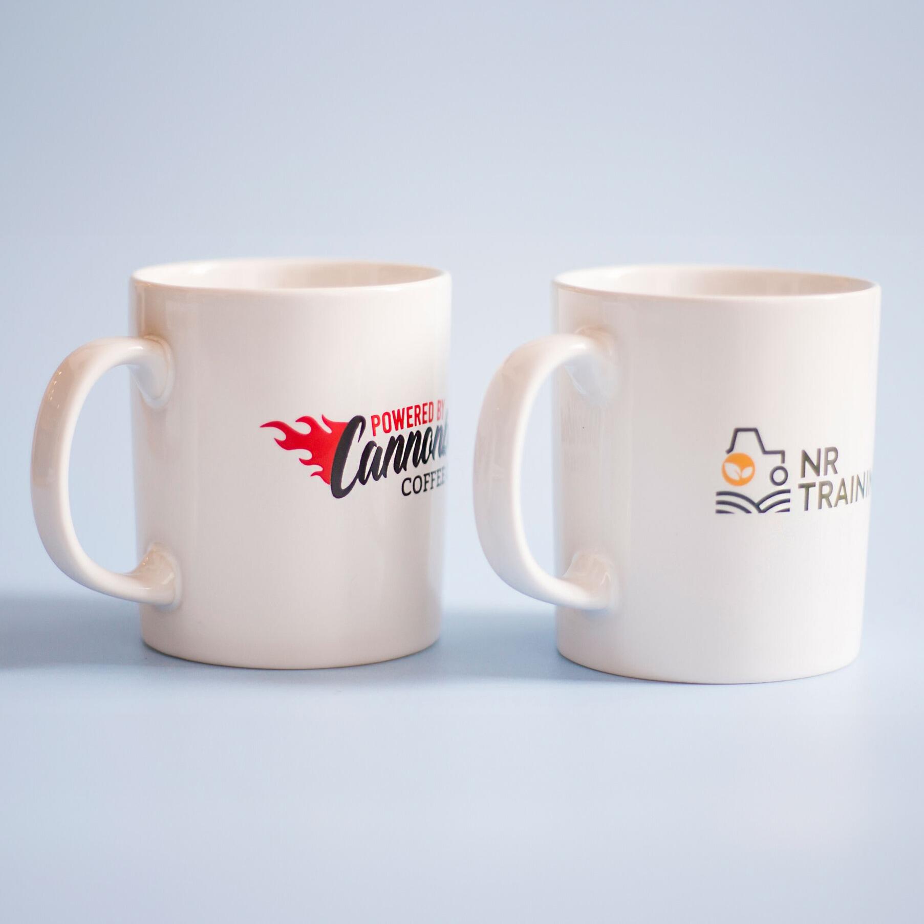Business logo white branded logo cups