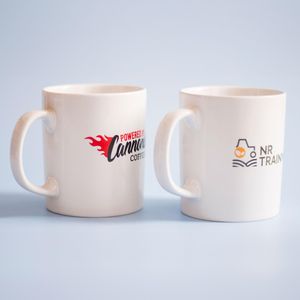 Business logo white branded logo cups