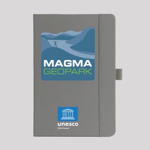 Grey custom logo printed corporate a5 notebook