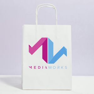 White kraft paper custom printed bags