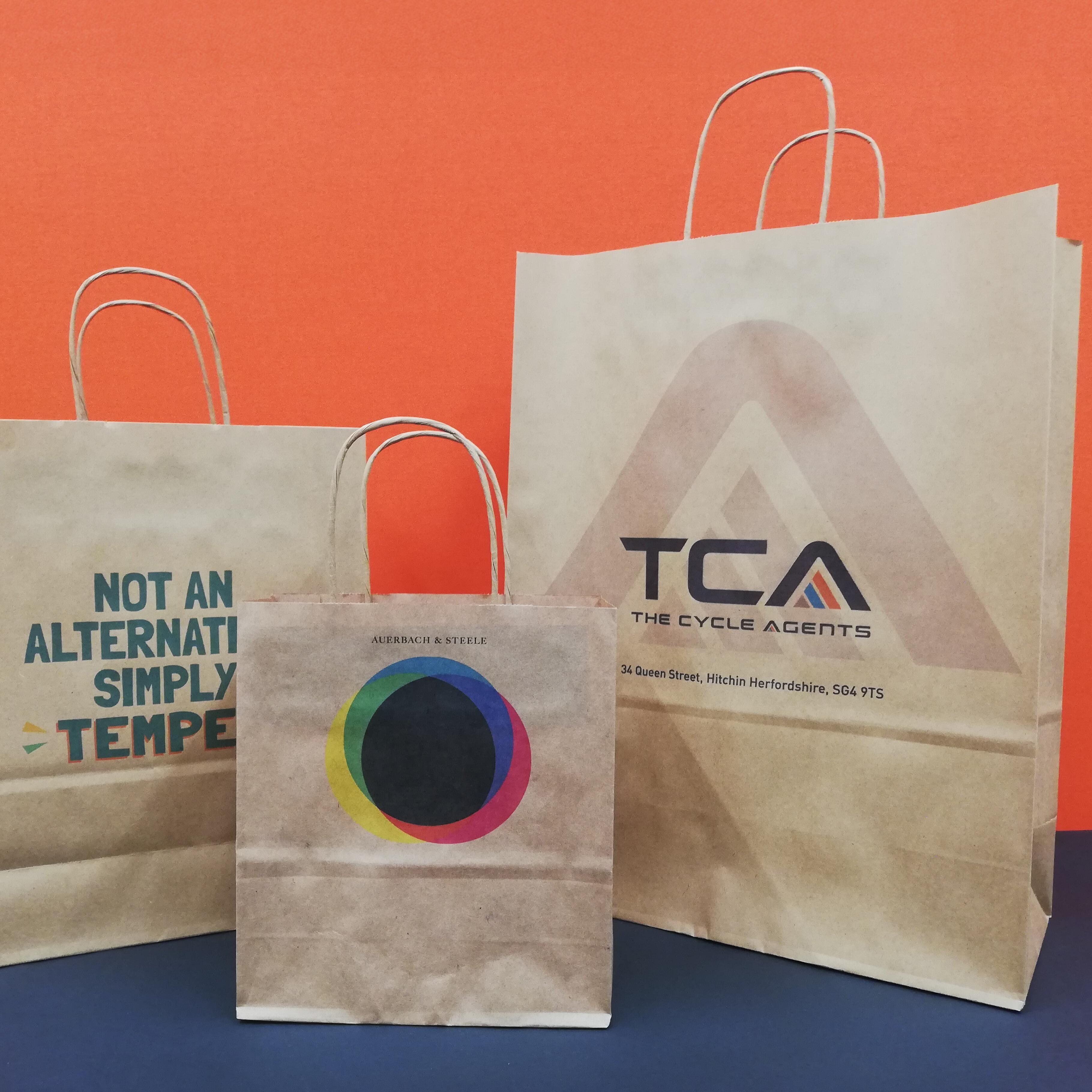 A3 Kraft Paper Shopping Bags Twisted Handle