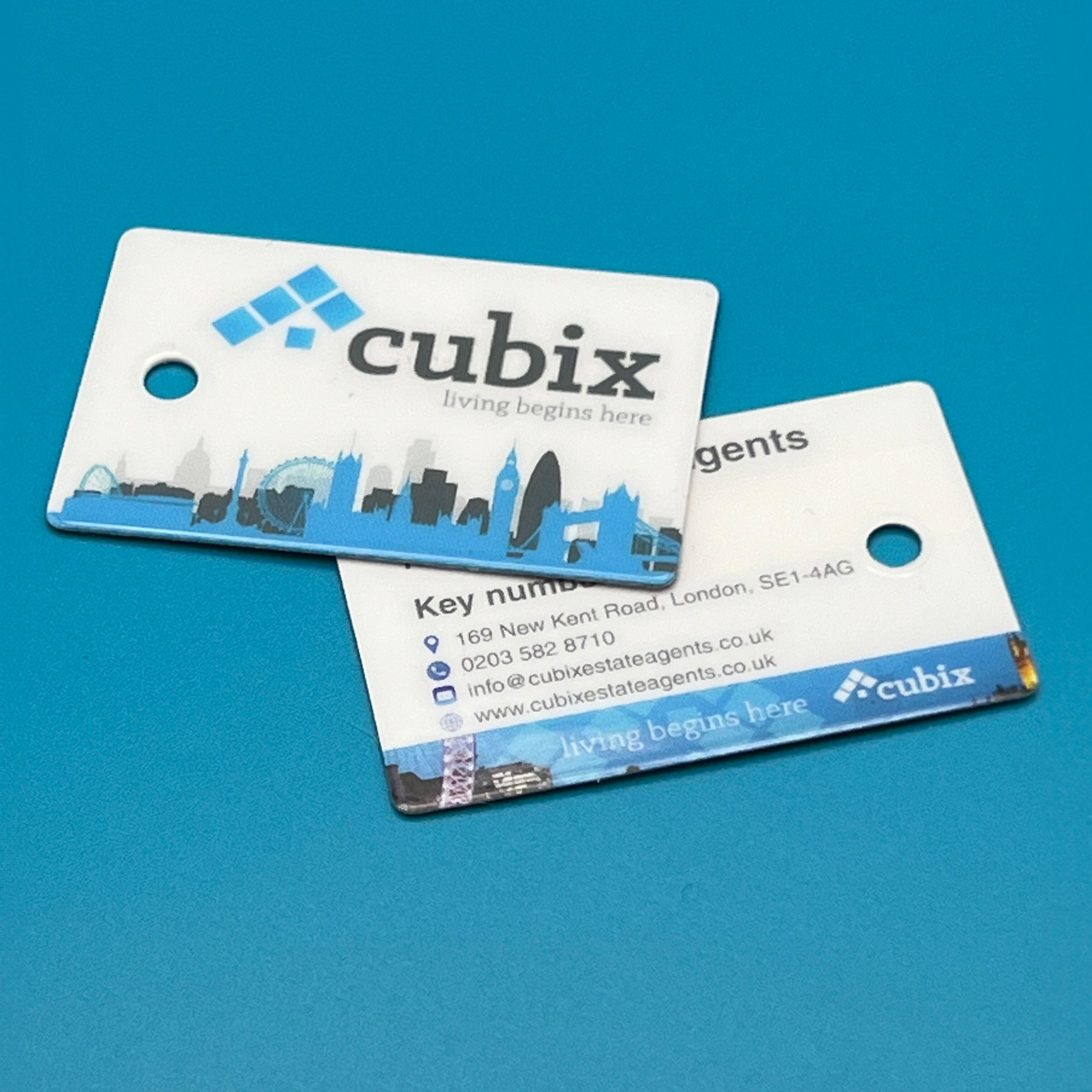 Estate agent house key plastic key tag card