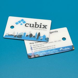 Estate agent house key plastic key tag card
