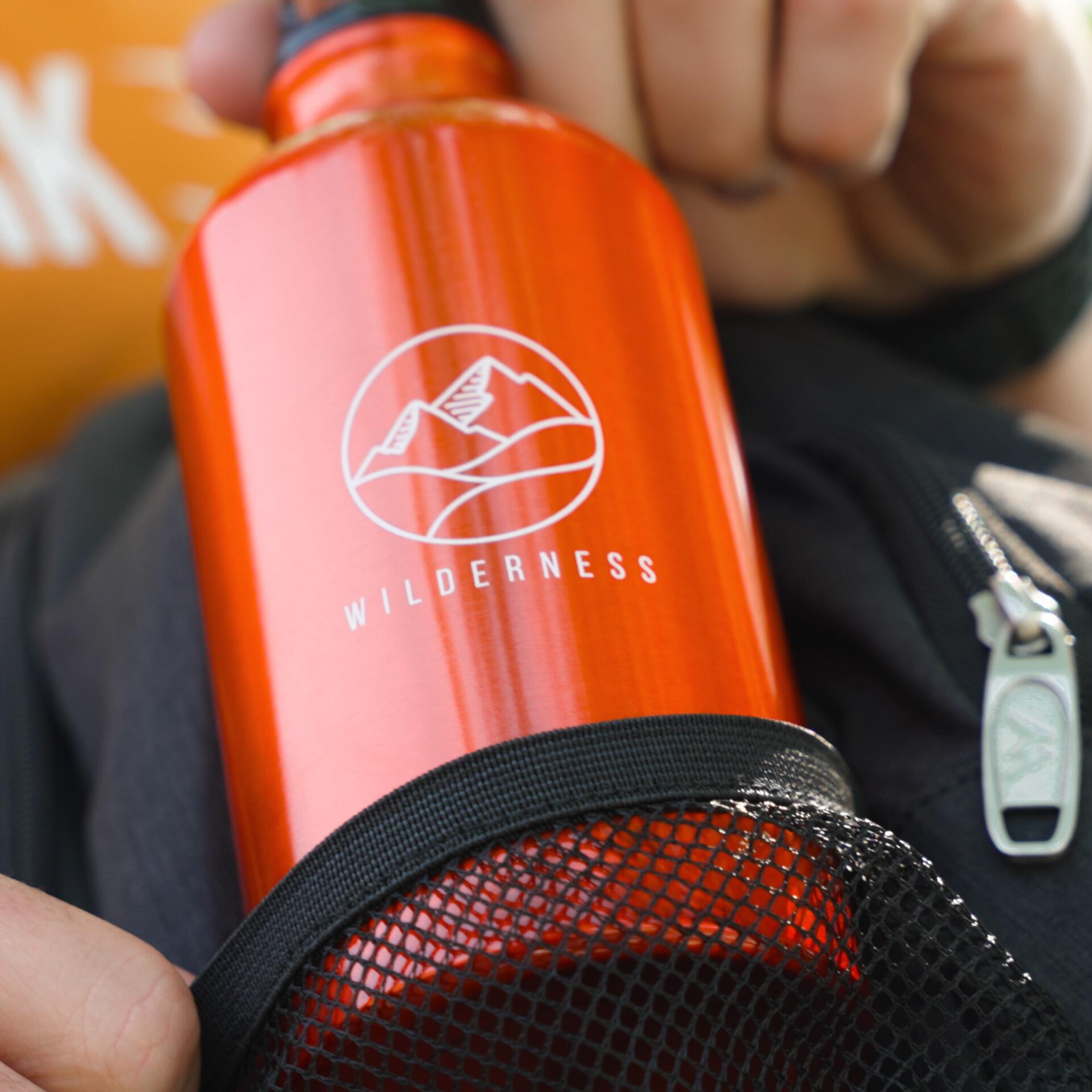 Orange custom logo printed carabiner bottle