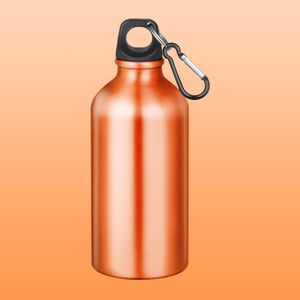 Orange Amber coloured metal custom logo printed aluminum Bottle