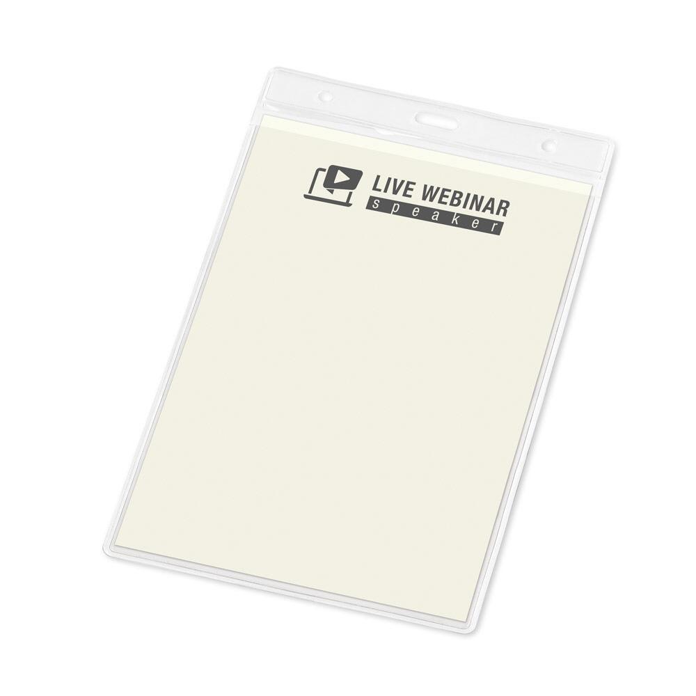 A6 clear vertical portrait pass transparent clear attendee pass holder