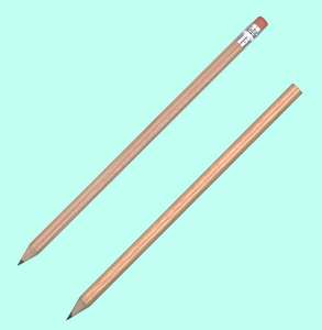 Natural eco wooden pencil with or without eraser
