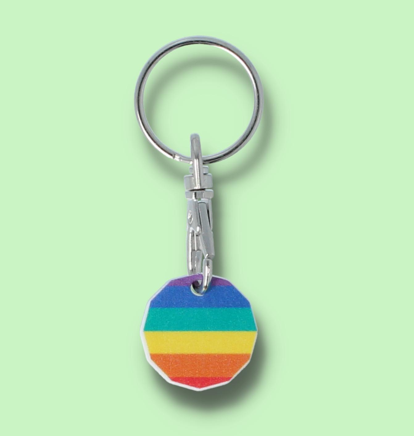 Recycled plastic trolley coin key chain