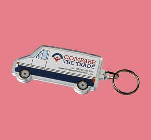 Van shaped promotional keyring