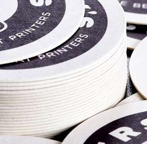 Round or circular drip mat beer coasters personalised