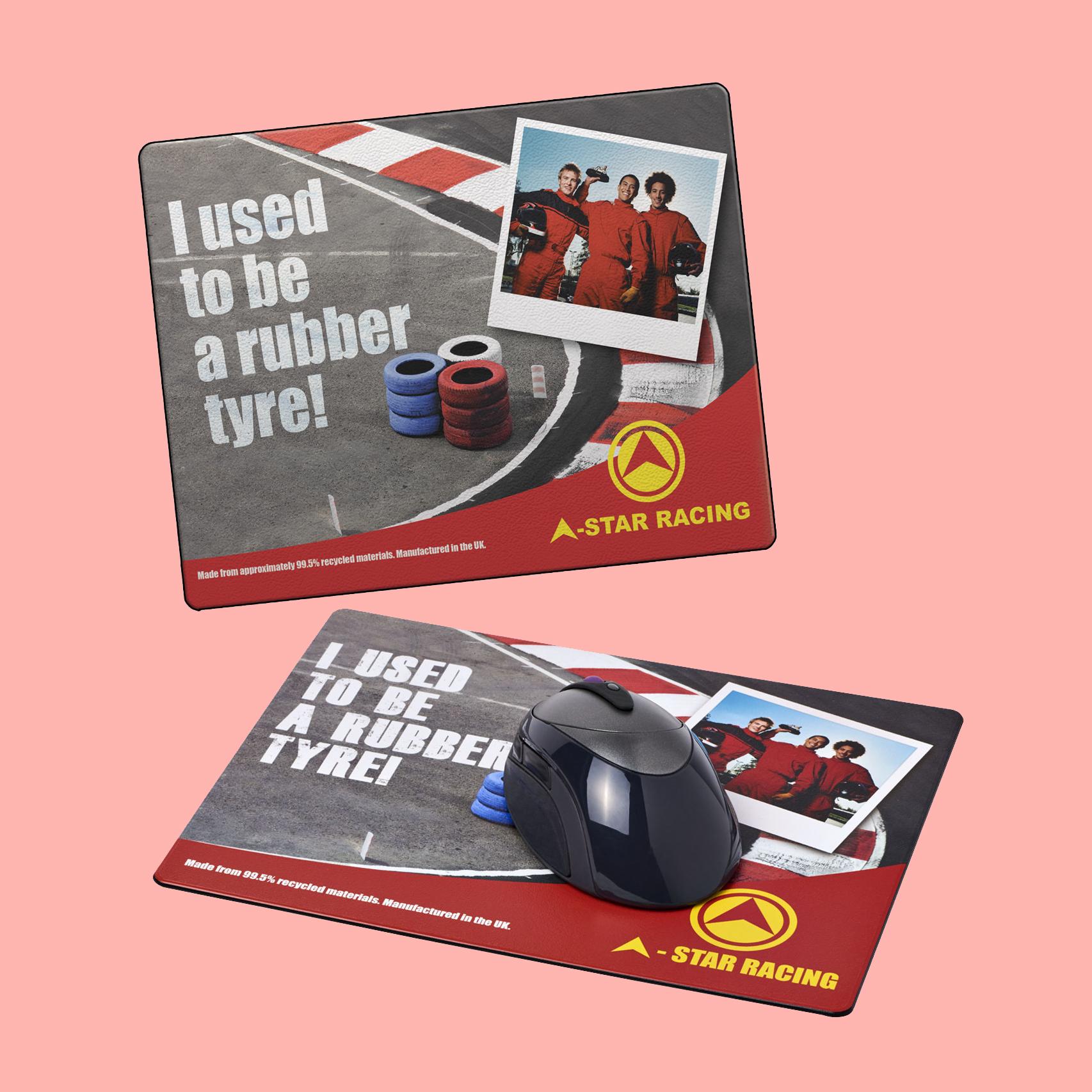 Red logo printed mousemats