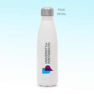 White matt finish matte effect personalised drinks bottle