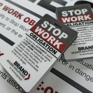 Construction safety stop work pass for site workers