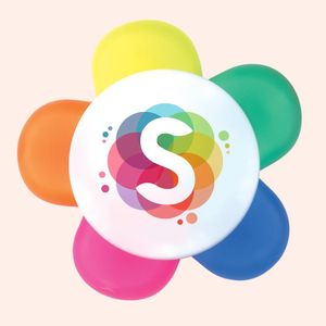 Logo printed flower petal 5 tip highlighter