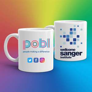 Full colour logo printed promotional mugs