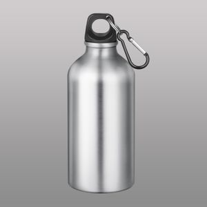 Silver coloured metal custom logo printed aluminum Bottle