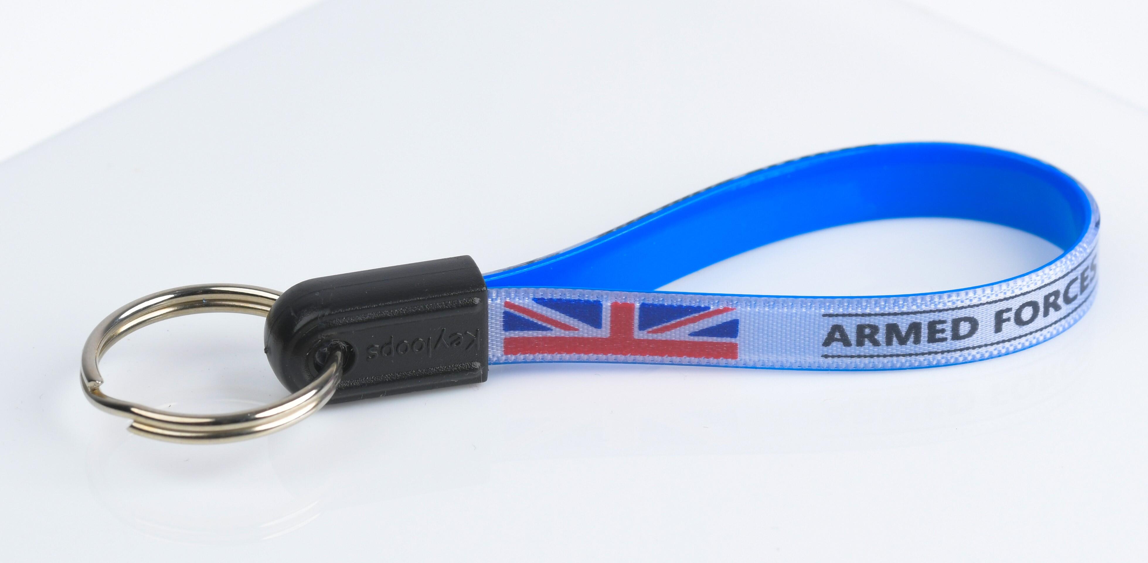 Logo printed customised adloop keyloop keyring