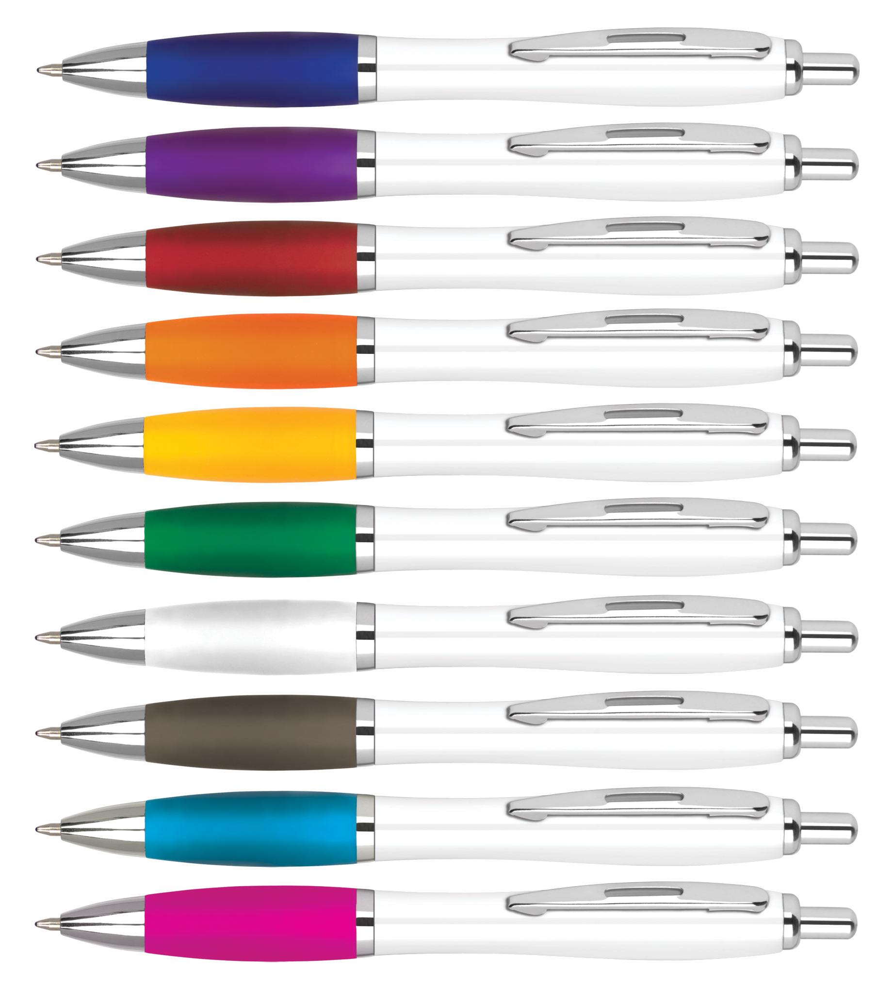 Single colour logo printed curvy pen