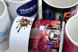 White mug with custom full colour photo printed design