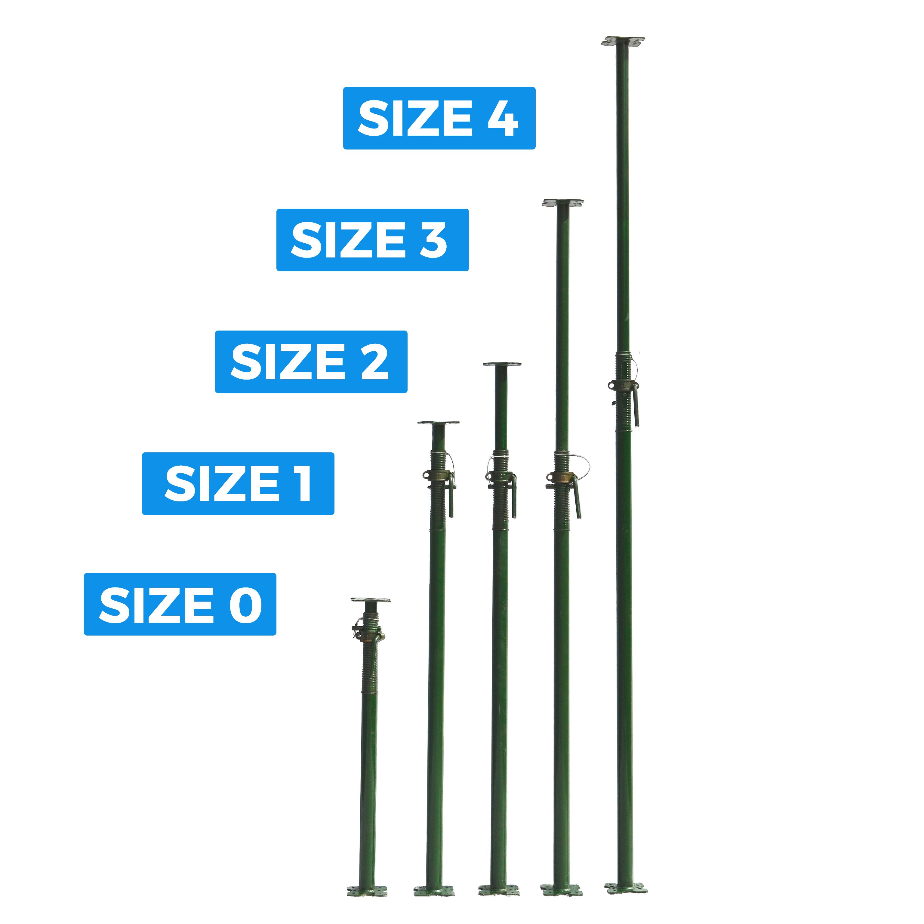 4x Size 1 Acrow Heavy Duty Prop 1750mm-3100mm Building Brick Wall Acro Support 