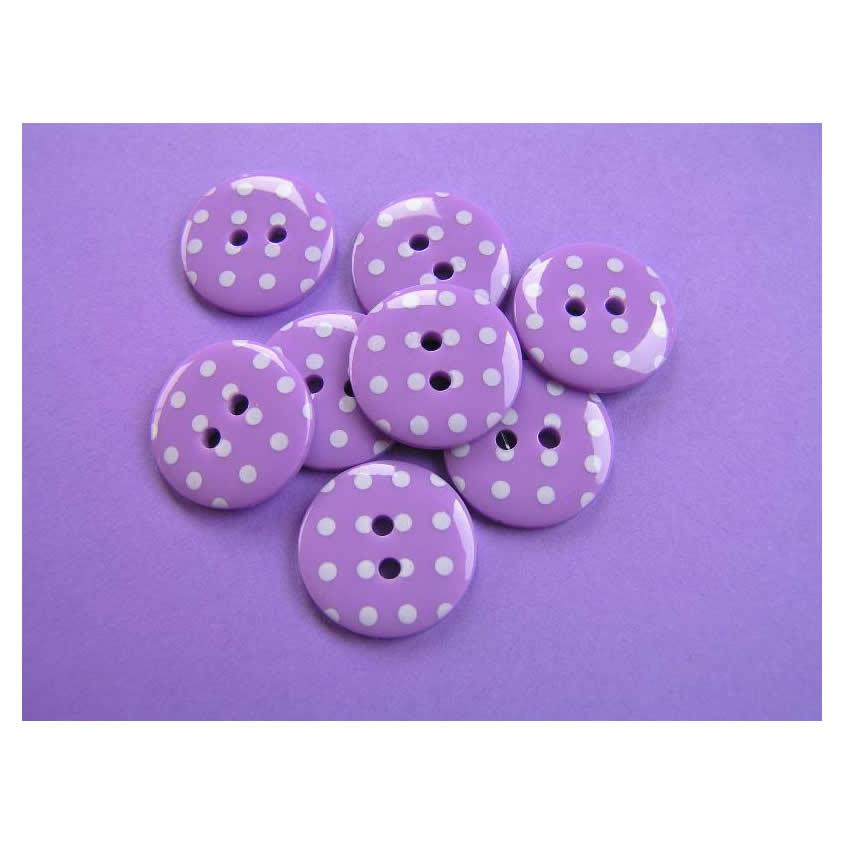 Spotty Button Purple with white spots