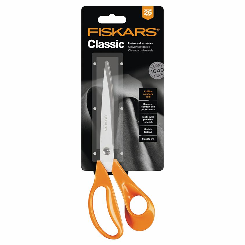 Fiskars Classic Universal Scissors with packaging