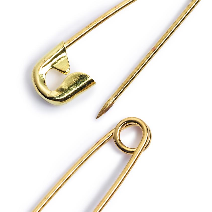 Prym Brass Safety Pins Close Up