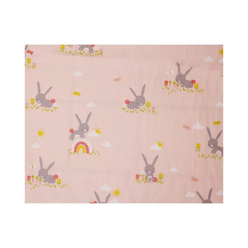 Rainbow Bunnies Cotton Poplin Fabric