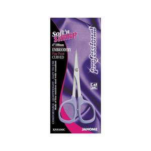 Janome Soft'n Sharp Fine Point Curved Embroidery Scissors