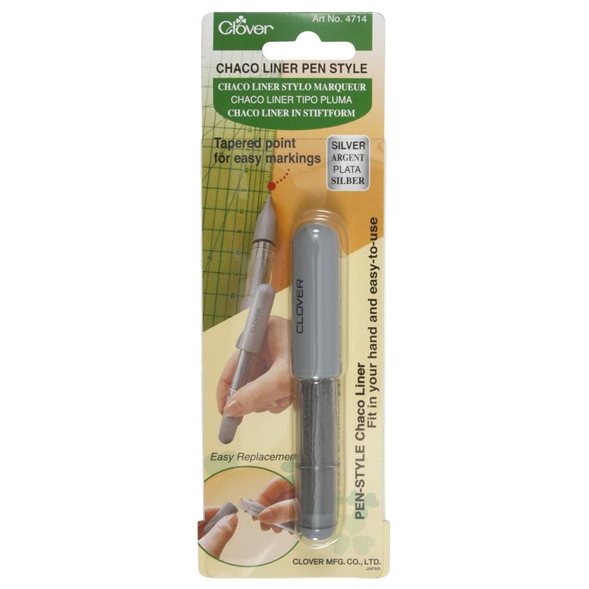 Clover Chaco Liner Pen Style Silver in packaging