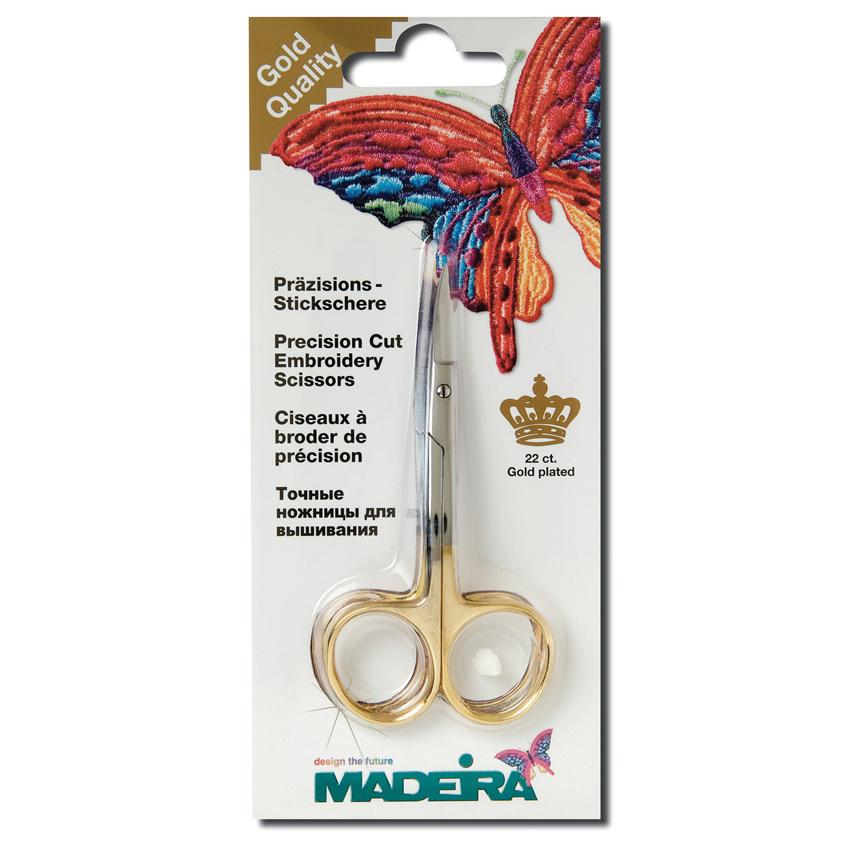 Madeira Double Curved Embroidery Scissors in packaging