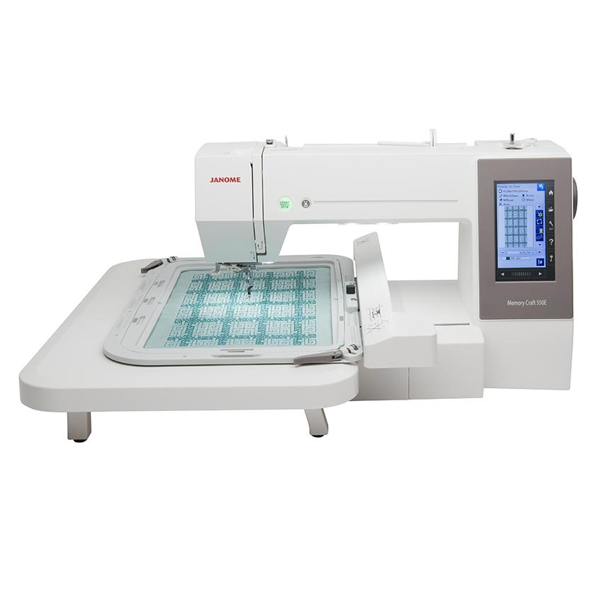 Janome Memory Craft 550E Embroidery Machine with hoop
