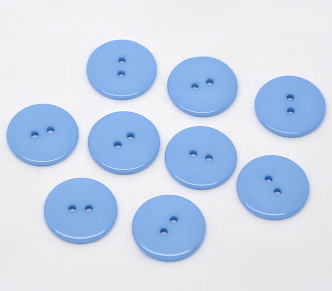 Blue 23mm round large resin sewing buttons