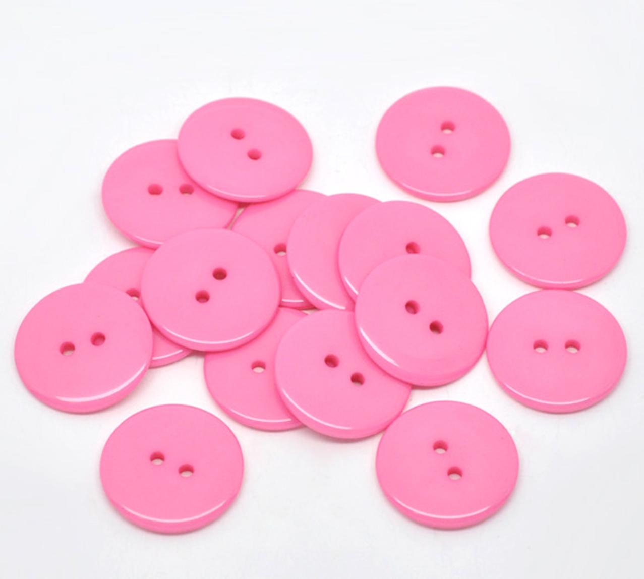 Fuchsia 23mm round large resin sewing buttons