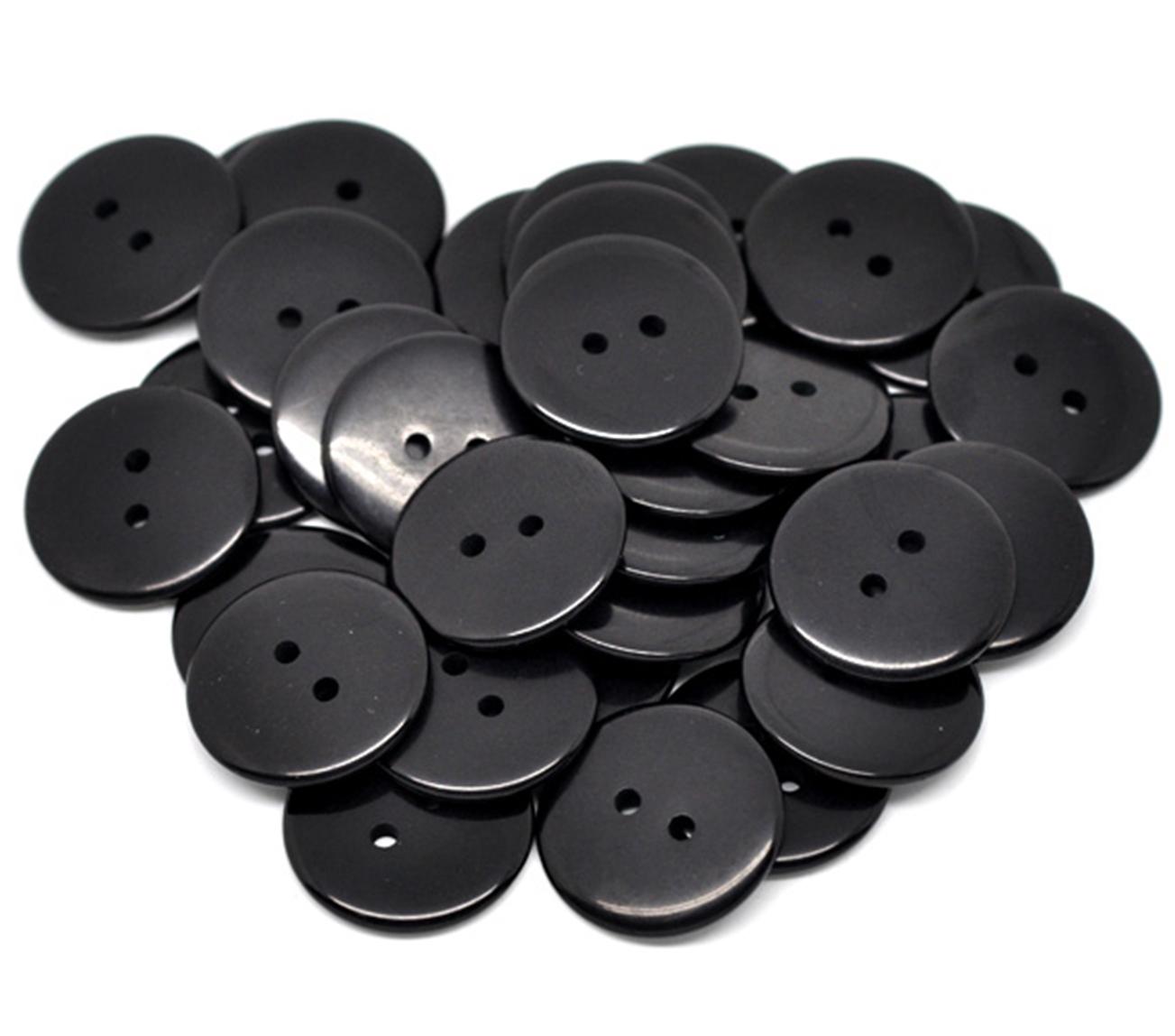 Black 23mm round large resin sewing buttons
