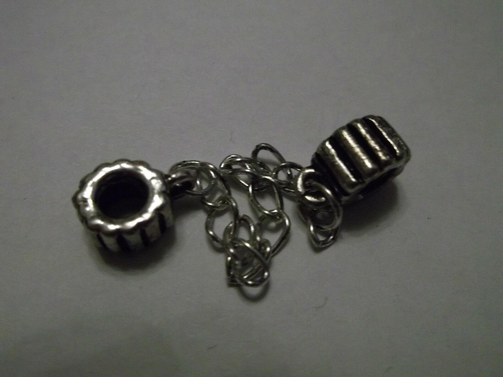 Gold Plated 925 Sterling Silver European Charm Bracelet Stopper Safety Chain