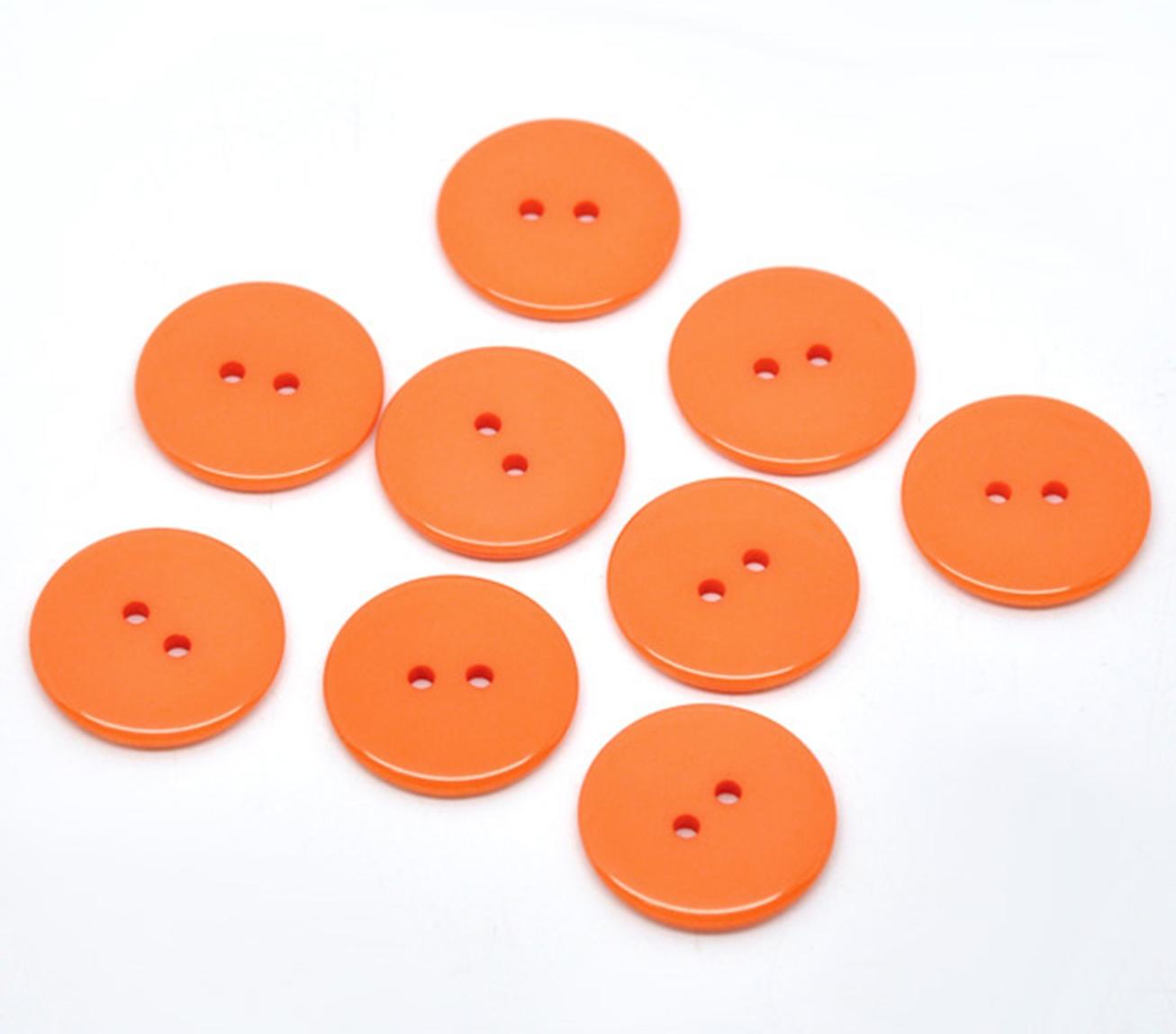 Orange 23mm round large resin sewing buttons