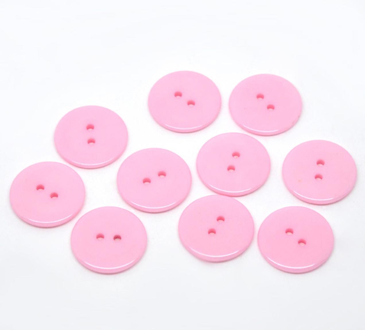 Pink 23mm round large resin sewing buttons
