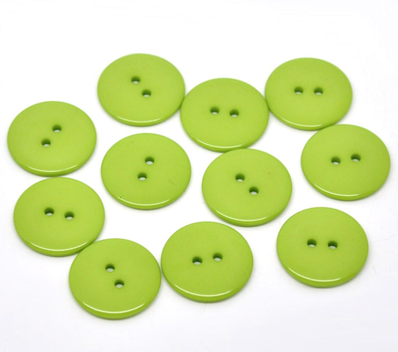 Lime Green 23mm round large resin sewing buttons