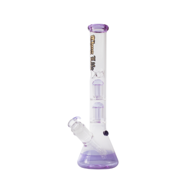 Double Percolator Purple Bong with 6 shooter